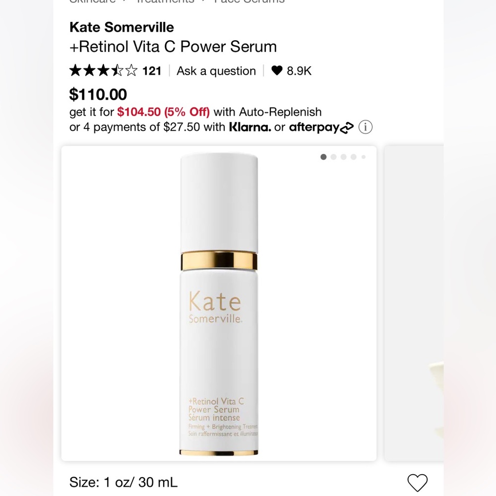 Kate Somerville + Retinol Vitamin C Serum BNIB